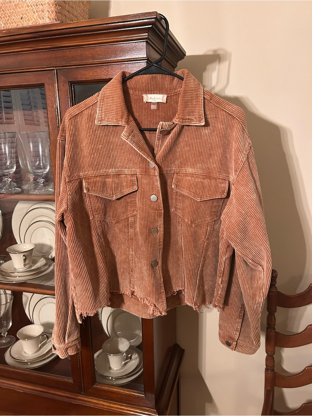 Altar'd State Dusty Rust Corduroy Crop Jacket